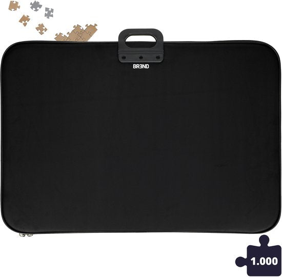 BREND BR-2246 Puzzelmap tot 1000 Stukjes - Met Handvat en Ritssluiting - Antislip - Ideaal voor Thuis, Reizen en Vakantie - Zwart