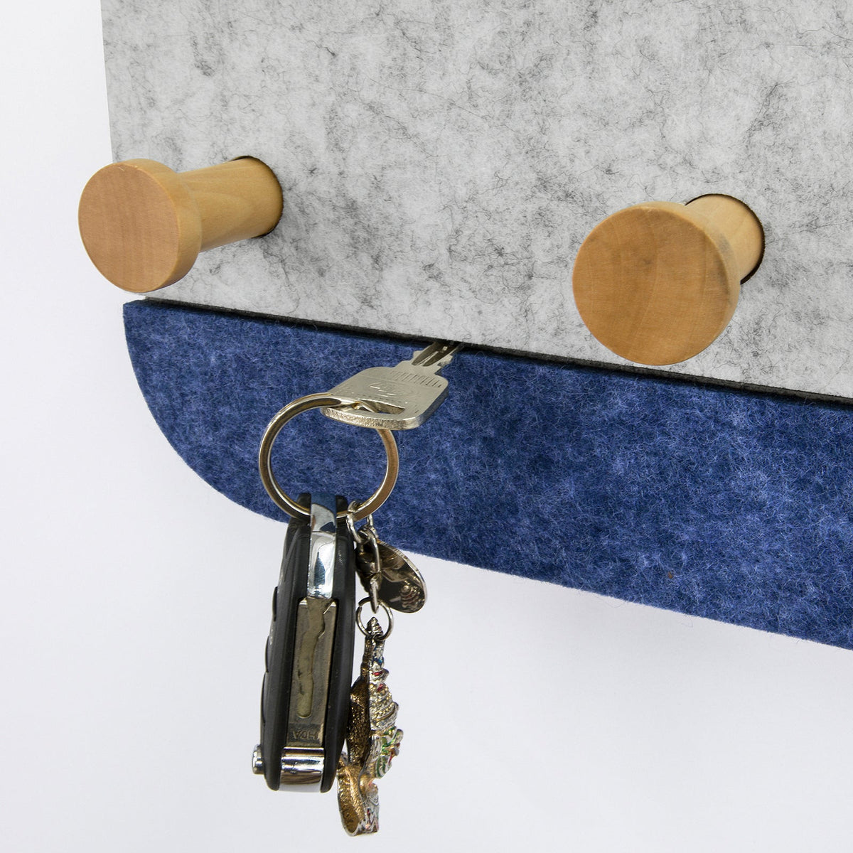 SoBuy Wandkapstok met 5 Haken - Bamboe en Vilt - 55x3x19cm