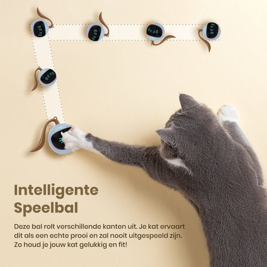 Otiume Interactieve Kattenbal – Zelfrollend – USB Oplaadbaar – Speeltje