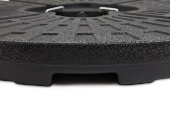 LIFA GARDEN Vulbare verzwaringstegels - Voetstuk voor hangende parasol in zwart - Te vullen met zand of water tot 50 kg - Weerbestendig - 100 x 100 x 8 cm