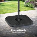 Lifegoods Parasoltegels Set van 4 - 50x50x11 cm - Donkergrijs/Zwart - Vulbaar tot 145 kg