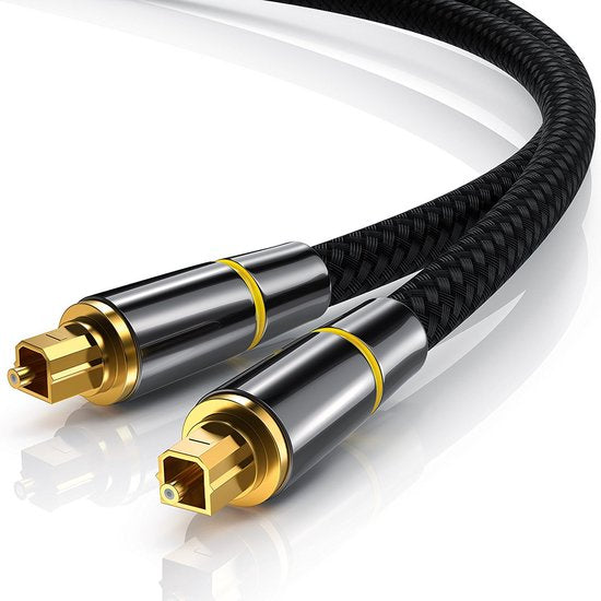 Garpex® Premium Optische Kabel Nylon - Optisch Audiokabel - Optical Audio Cable - Male to Male - 2 meter