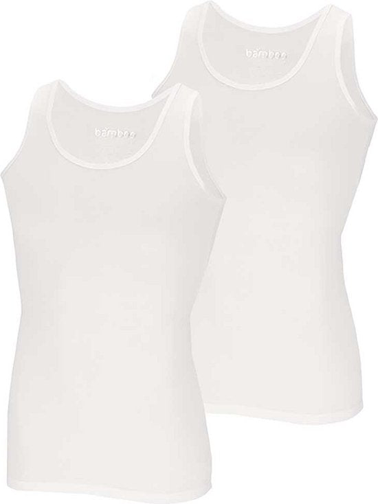 Bamboo - Hemden Heren - Onderhemd Heren - 2-pack - Wit - XXL - Tanktop Heren - Singlet Heren - Bamboe - Apollo