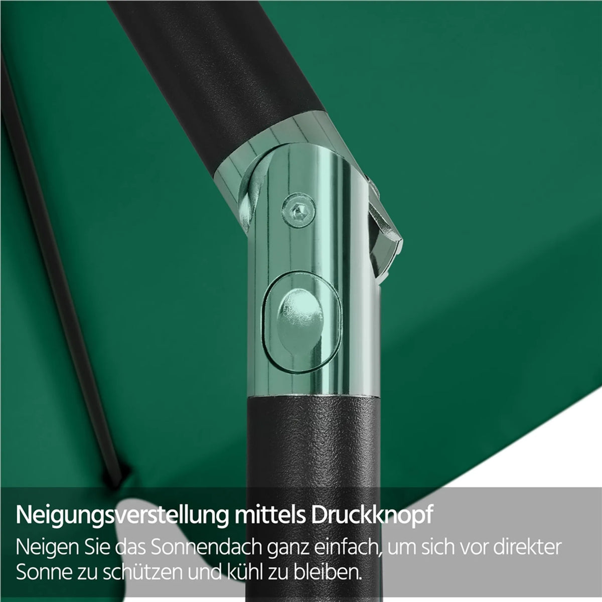 Tuinparasol met Volant Ø267,5 cm Kantelbaar met 8 Baleinen en Ventilatieopening Donkergroen