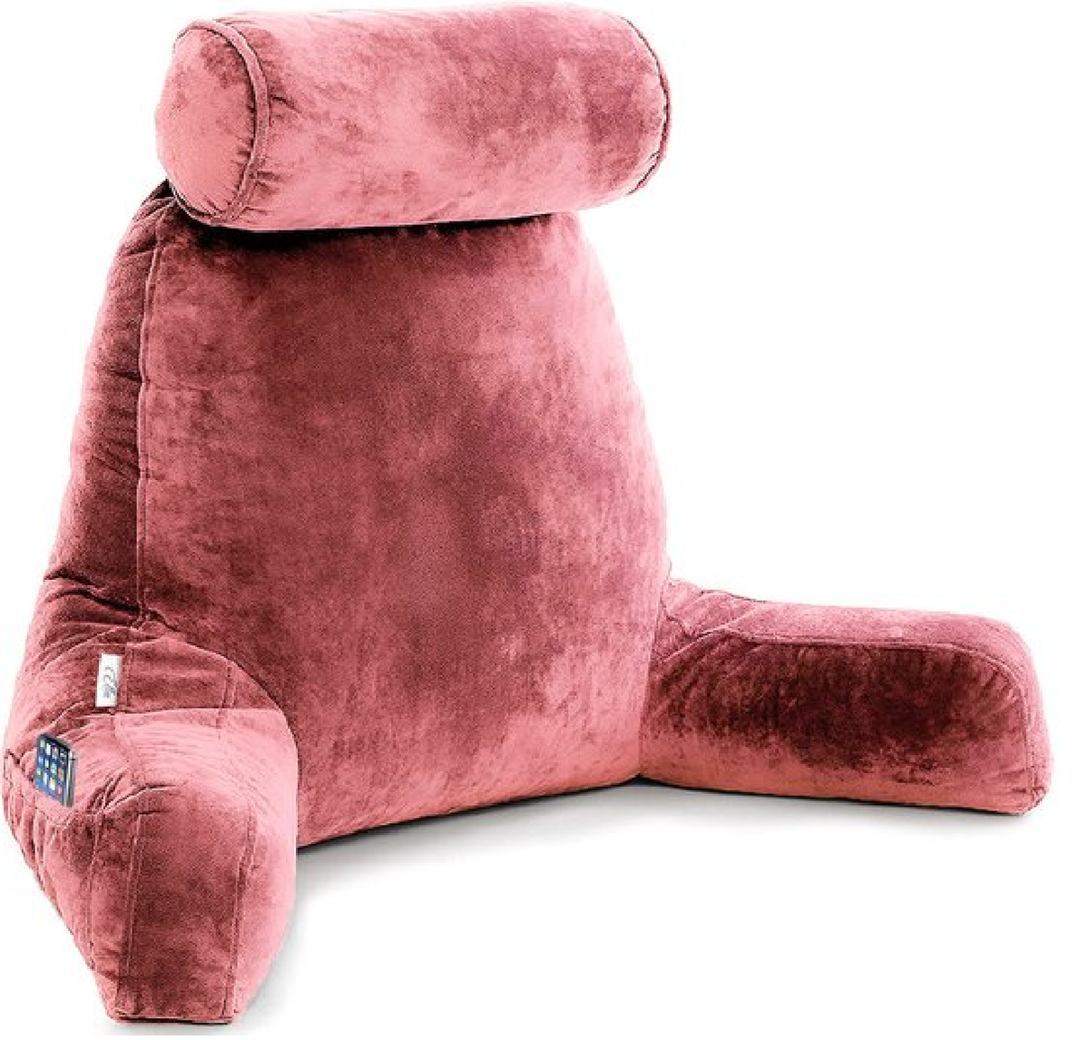EL-Life Leeskussen met Nekrol - Relax Kussen - Zitkussen - Onderrug Ondersteuning - Fluweel Koraal Roze