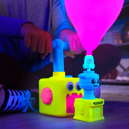 Mediashop Balloon Zoom - Ballon-auto-speelgoed voor kinderen vanaf 3 jaar - inclusief auto en raketmodus - gloeit in het donker