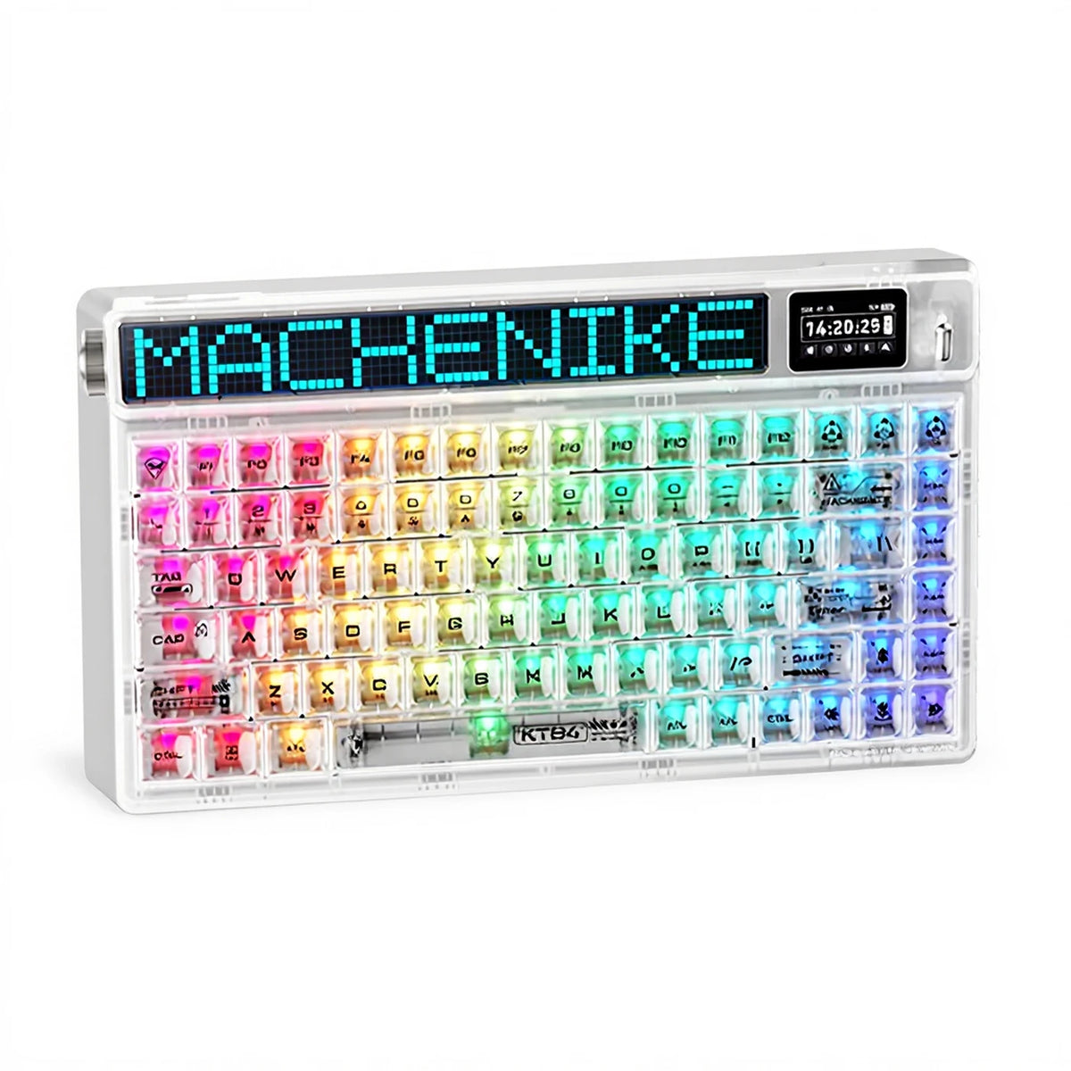 Machenike KT84-B84W 75% Mechanisch Toetsenbord - Wit - Gateron Yellow, RGB, Tri-Mode