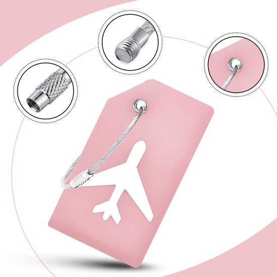 EverNeeds Bagagelabel - Siliconen - Roze - 5 Stuks