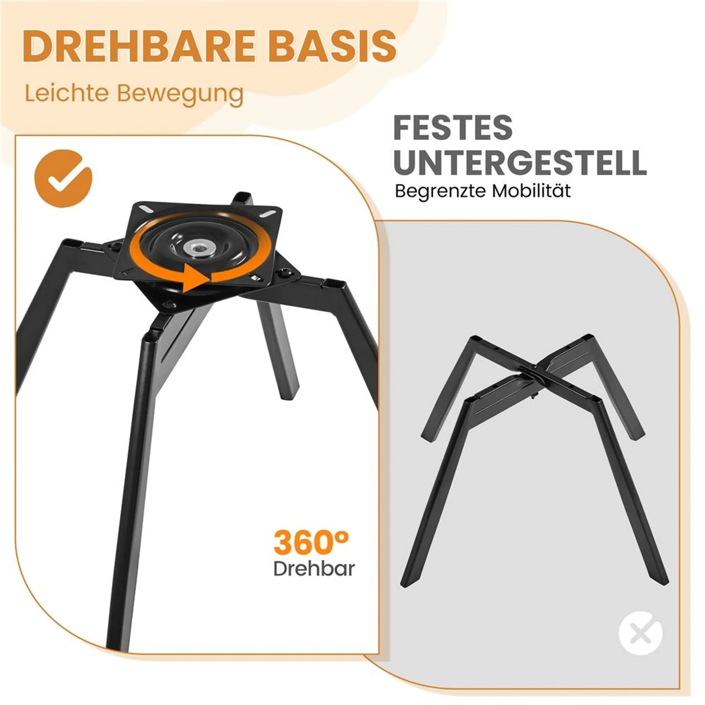Yaheetech Draaistoel Bloemvormig – Voorzien Van 360° Draaimechanisme En Verwijderbaar Zitkussen En X-Vormige Metalen Voet – Voor Slaapkamer En Thuiskantoor – Zwart Bouclé En Metaal – 57 x 61 x 75 cm