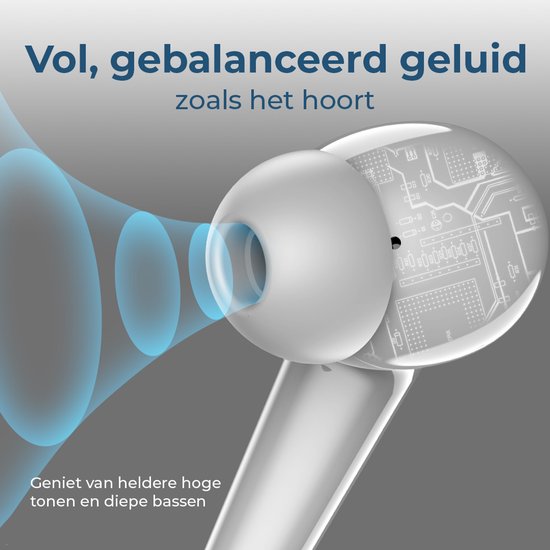 Denver Earbuds - Lichtgewicht Oordopjes - 6 uur luisteren - Bluetooth 5.3 - TWE48 - Grijs