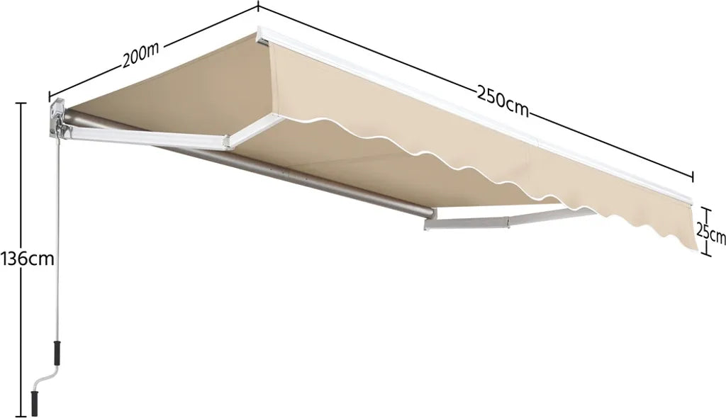 Yaheetech vouw Arm - 250 x 200 cm – Beige