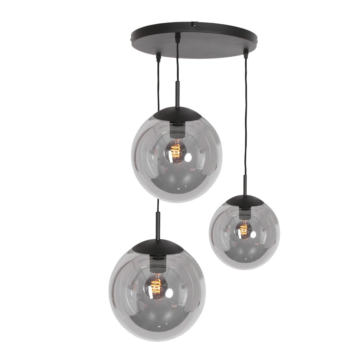 Steinhauer - hanglamp - Bollique LED - zwart - glas metaal - Ø 40cm - E27 - 3123ZW