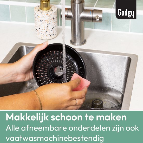 Gadgy Citruspers Elektrisch - Sinaasappelpers en Citroenpers met Schenktuit - Juicer met 2 perskegels - Antidrupsysteem - Antislip - 100W - Zwart - Vaatwasserbestendig