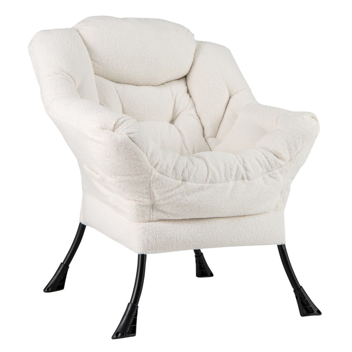 Coast Relaxfauteuil - Gestoffeerde loungestoel met hoofdkussen - Opbergvak - Beige