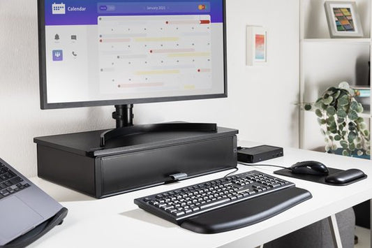 Kensington UVStand™ Monitorstandaard met UVC Sterilisatie Compartiment/Opberglade - Zwart