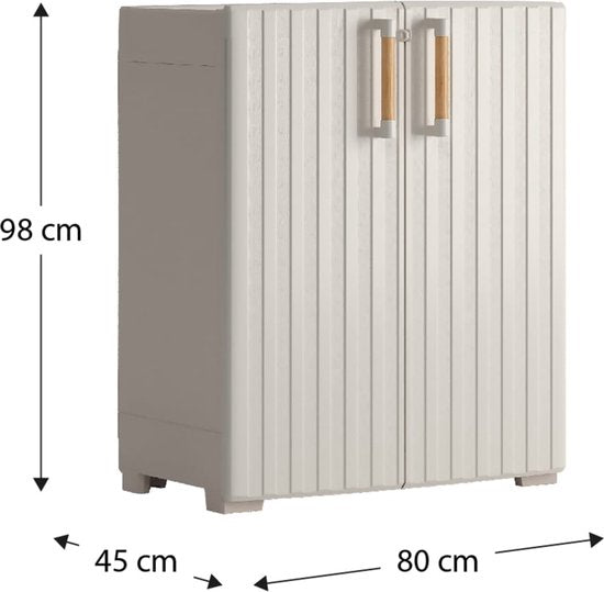 Keter - Opbergkast - Groove - laag - beige - zandkleurig