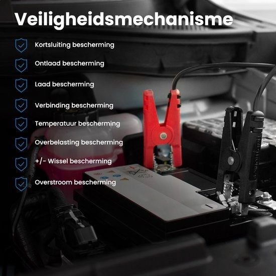 Auronic 12V Jumpstarter – Starthulp voor Auto's - Met Compressor en Bandenpomp – 1500A - 4L Diesel 8L Benzine - Zwart/Grijs
