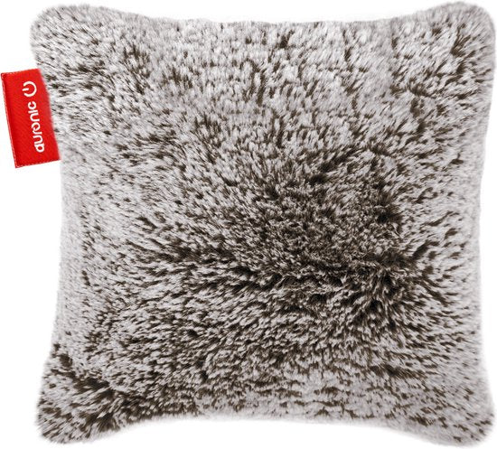 Auronic Warmtekussen - Teddy - 45x45 - Draadloos - Oplaadbaar - Elektrisch kussen - Infrarood - Grijs