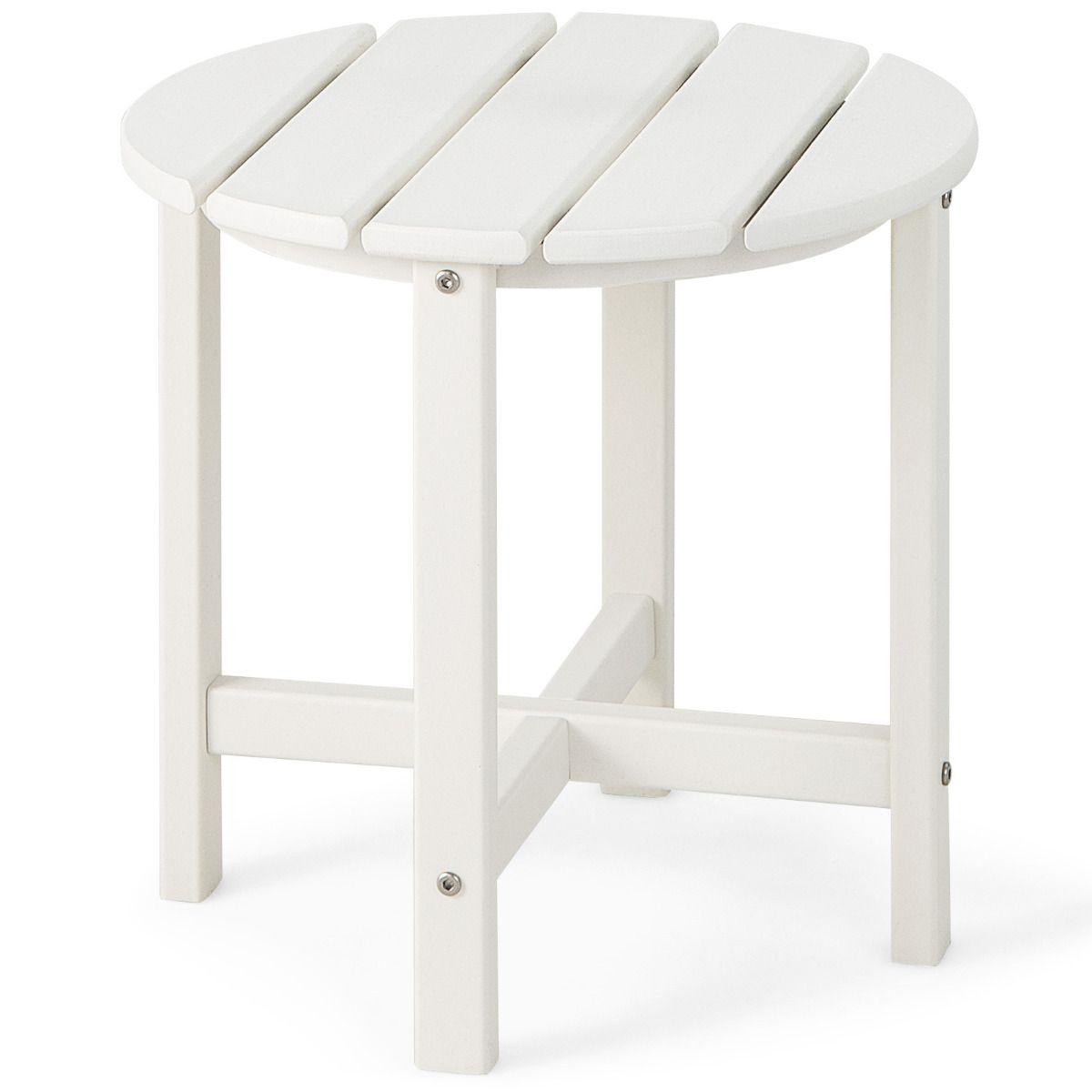 Coast Bijzettafel - rond - weerbestendig HDPE - wit 46 x 46 x 46 cm