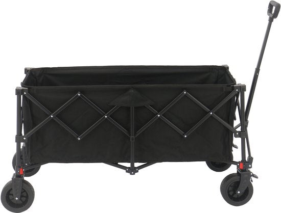 AXI SB141 Opvouwbare Bolderwagen XL – Bolderkar Zwart – Met Trekstang, Remmen en Hoes – 100 kg Draagvermogen – Eenvoudig mee te nemen - Metaal
