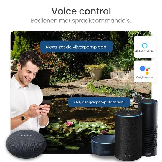 Gologi Slimme stekker buiten - Smart plug - IP44 - Tijdschakelaar & Energiemeter - WIFI - Google Home & Amazon Alexa - Zwart