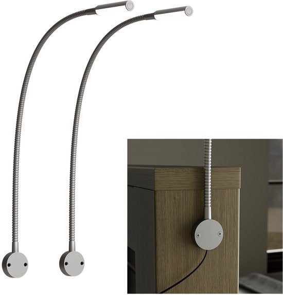 Nolt Leeslamp voor in Bed - Nachtlampje Dimbaar - 2 Bedlampjes - Bedlamp Slaapkamer - Leeslampjes Hoofdbord - Leeslampje Volwassenen
