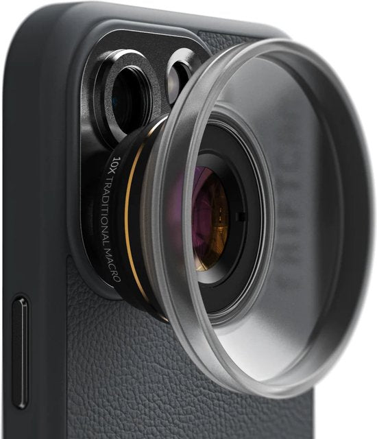 Shiftcam LensUltra 10x Traditionele Macrolens – Sterk vergrote close-up shots – Scherpe focus met toegevoegde scherptediepte – Tot 25x detailopname voor extreme close-ups - Zwart