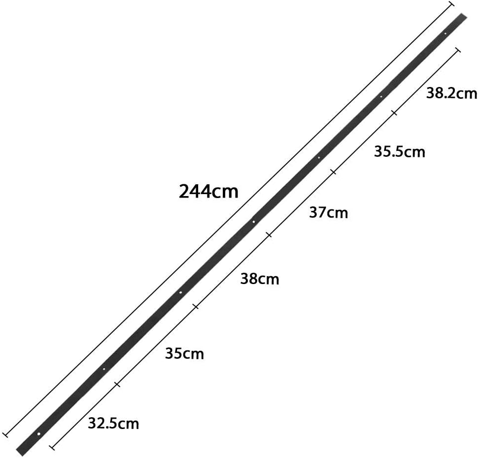 Yaheetech Schuifdeurbeslag - Tot 100 Kg - IJzer - 244 x 23 x 5.5 cm - Zwart