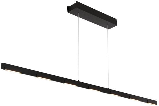 Hanglamp Bloc 3297ZW Zwart met Hoogteinstelbaar Cable Lift, Glas en Metaal - Steinhauer