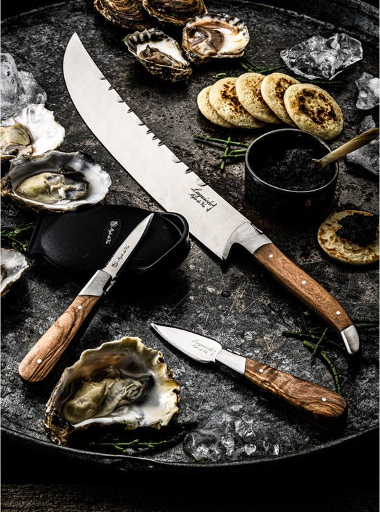 Laguiole Style de Vie - Luxury Line - Oestermes giftset 2-delig - Olijfhout