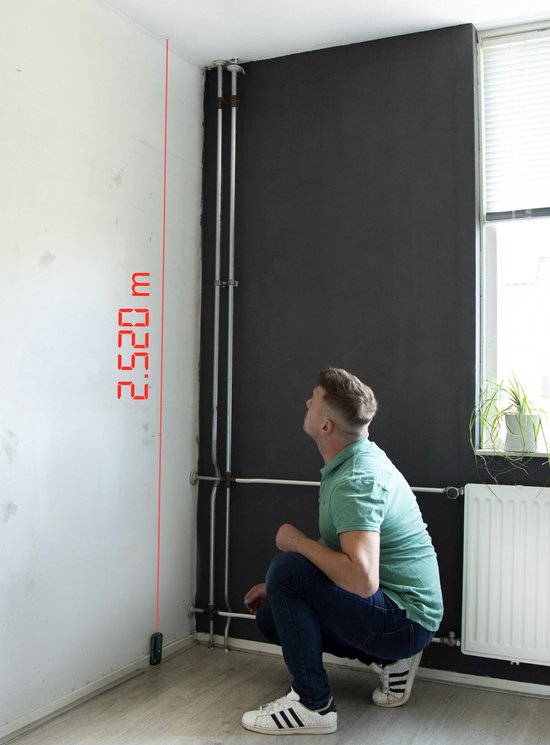 VONROC Laser afstandsmeter – 40 meter bereik –  Aanpasbare meetreferentie
