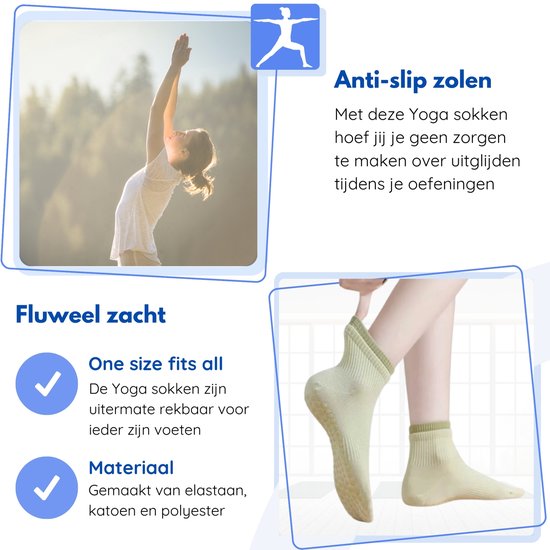 Hilvard Pilates sokken - Yoga sokken - Enkelsokken - 3 Paar - Zwart en Wit - Anti-slip sokken - One size fits all