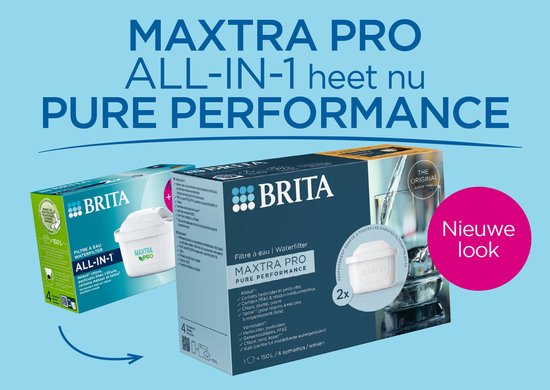 BRITA waterfilterpatroon MAXTRA PRO Pure Performance - 12 stuks - Originele waterfilter voor BRITA waterfilterkannen - filtert onzuiverheden zoals Herbiciden, PFAS, chloor, kalk en metalen