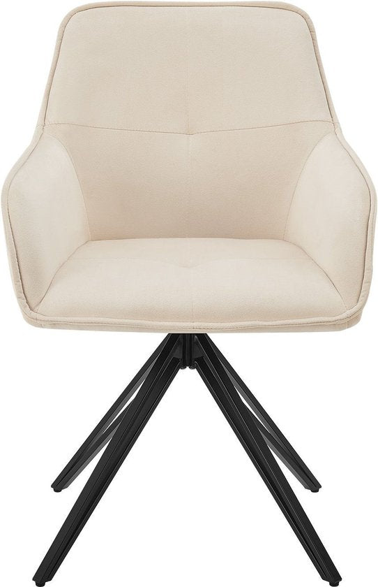 Eetkamerstoel / Draaistoel / Kuipstoel Clyde - Beige - Metalen onderstel