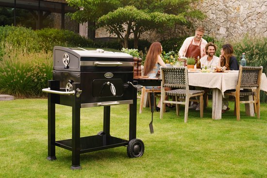 Boretti Carbone 2.0 Houtskoolbarbecue - Verstelbaar Kolenrek - Gietijzeren Roosters - Zwart