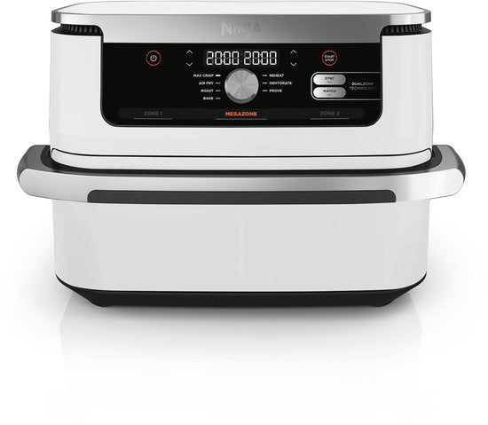 Ninja Foodi FlexDrawer Mega Dubbele Airfryer XXL - 10.4 Liter - Twee Kookvakken of Één MegaZone - Heteluchtfriteuse - Wit - AF500EUWH