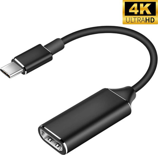 Techvavo® USB C naar HDMI Adapter - Ondersteunt 4K @30Hz - Converter - Type C naar HDMI - Thunderbolt 3 - Zwart