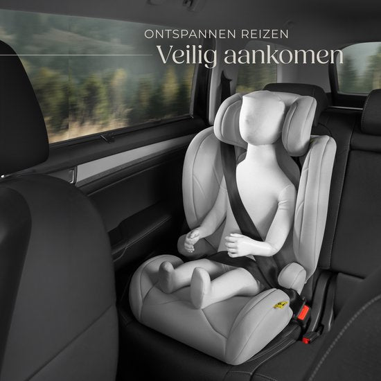 tectake® Kinderautostoeltje i-Size Goedgekeurd - ISOFIX Autostoel tot 36 kg - Veiligheid en Comfort voor Kinderen- YB805A - lichtgrijs