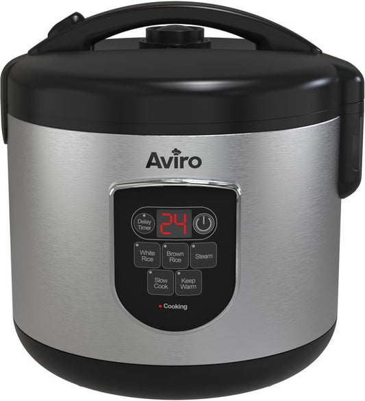 Aviro Rijstkoker - Slowcooker - 1,2L - 7 Functies - Warmhoudfunctie - Rice Cooker - Anti Aanbaklaag - Multicooker - 2-6 Personen - RVS