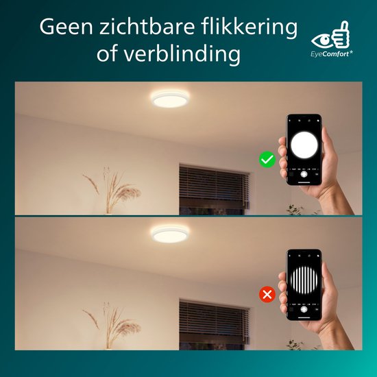 Philips All-In-One Plafondlamp - 2-Pack - Met Afstandsbediening - 24W - LED-verlichting - Warm- tot Koelwit licht; 2700K tot 6500K - 30 cm - Wit - Rond