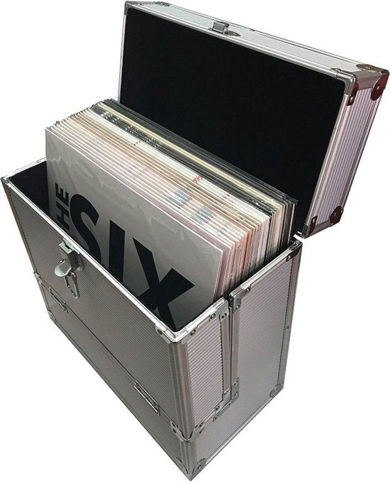 Vinyl LP koffer - platenkoffer - 40 LPs - zilver
