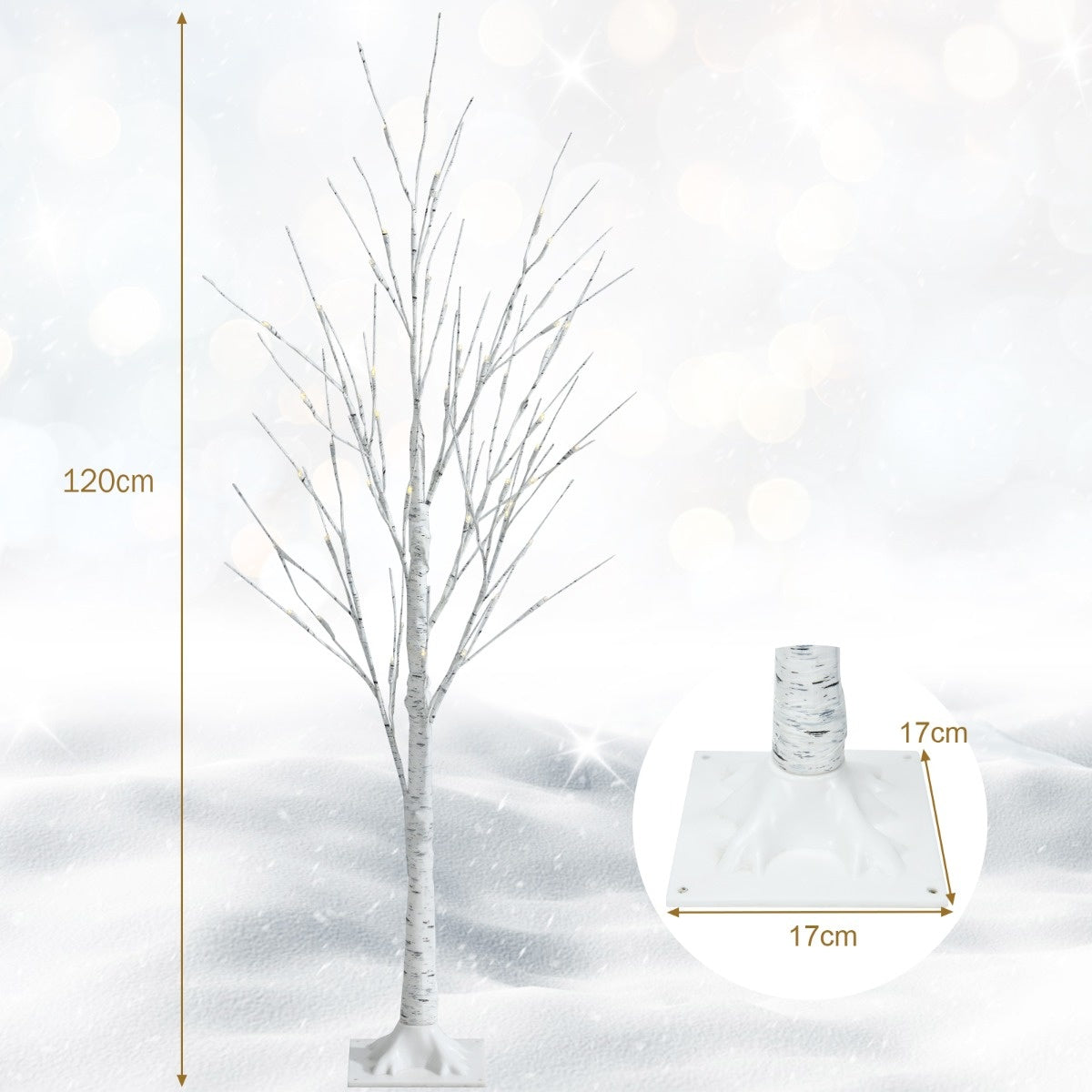 Coast 120 cm Verlichte Kerstboom MET 48 Warme Witte LED -lichten