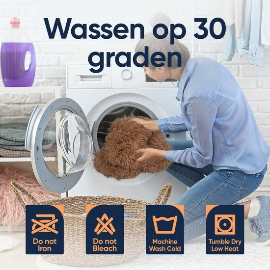 Happysnoots Donut Hondenmand 120cm - Extra Groot - Fluffy - Luxe Hondenbed - Dog Bed - Wasbaar - Grijs