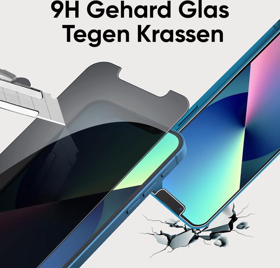 Podec 2x Privacy Screenprotector en 2x Camera Lens Protector voor iPhone 13 - Gehard Beschermglas - Transparant en Krasbestendig - Tempered Glass Screen Cover
