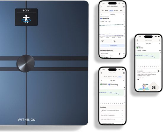 Withings Body Comp - Zwart-Slimme Weegschaal - Volledige lichaamsanalyse