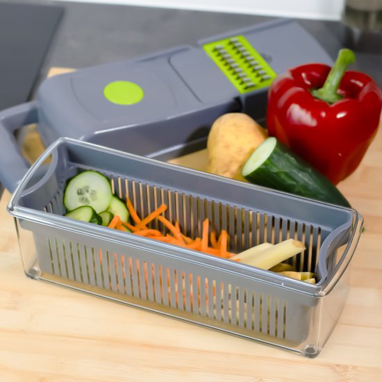 Groentesnijder - Slicer dicer - Groentehakker - Mandoline - groentesnijder - Incl. 7 mesjes - incl Schilmes - kaasrasp - incl eierscheider - allessnijder-