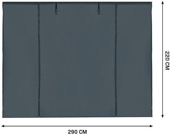 VONROC Zijwanden Set - 6x3M – 6 stuks - Voor 2 x Premium Partytent PT501XX | Grijs
