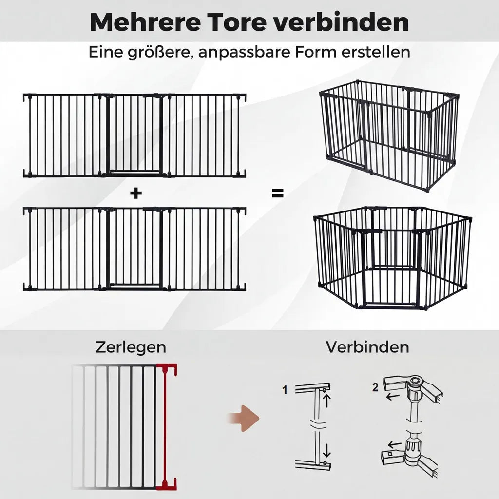 Coast 3-delig Traphek – Verstelbaar 74,5-198 x 74,5 cm – Zwart