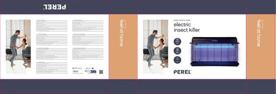 Perel Insectenverdelger, elektrisch, spanningsrooster 3000 V, uitneembare opvangbak, 100 m², zwart