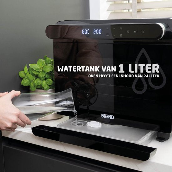 Vrijstaande Combi Oven – XXL Airfryer Stoomoven – 24 Liter – Zelfreinigend – Digitaal Display met Touch – 9 Programma's – Met Accessoires - BREND BR-2234